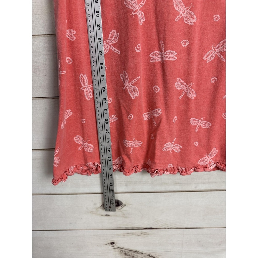 Fresh Produce Dress Womens Medium Pink Dragonfly Tank Sundress Cotton Ruffle Hem - Picture 8 of 8